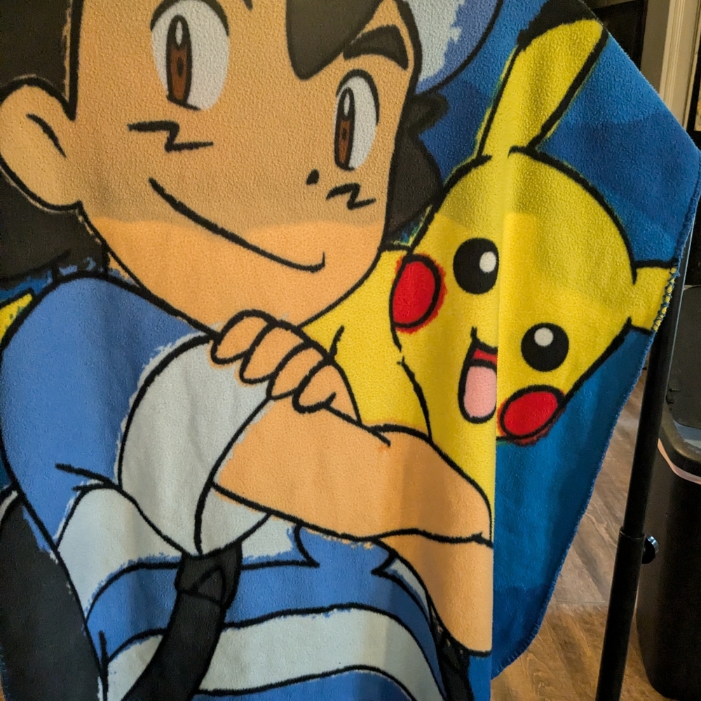 Pokemon Pikachu Ash Trainer 45" X 50" Fleece Throw Blanket Pokemon
